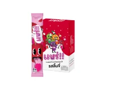 ขนมเยลลี่แบร่ผสมน้ำผลไม้ รสลิ้นจี่ กล่อง 12 ซอง